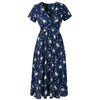 APRIL Women's Fashion Elegant Stylish Vintage Floral Print and Polka Dots Dress - Divine Inspiration Styles