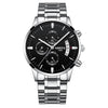 NIBOSI Men's Fine Fashion Premium Top Quality Triple Dial Pilot Design Stainless Steel Watch - Divine Inspiration Styles