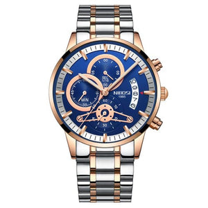 NIBOSI Men's Fine Fashion Premium Top Quality Triple Dial Pilot Design Stainless Steel Watch - Divine Inspiration Styles