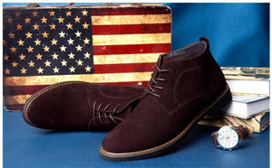 NPZ Men's Genuine Suede Leather Boot Dress Shoes - Divine Inspiration Styles