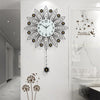 STARLIGHT Golden Blue & Silver Floral Star Creative Art Modern Design Wall Clock for Home Decorations - Divine Inspiration Styles