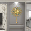 STARLIGHT Golden Blue & Silver Floral Star Creative Art Modern Design Wall Clock for Home Decorations - Divine Inspiration Styles
