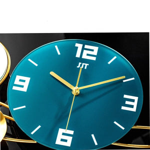 CIRCLEPATTERN Golden Blue Floral Harvest Creative Art Modern Design Wall Clock for Home or Office Decorations - Divine Inspiration Styles