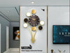 CIRCLEPATTERN Golden Blue Floral Harvest Creative Art Modern Design Wall Clock for Home or Office Decorations - Divine Inspiration Styles