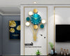 CIRCLEPATTERN Golden Blue Floral Harvest Creative Art Modern Design Wall Clock for Home or Office Decorations - Divine Inspiration Styles