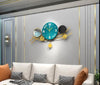 CIRCLEPATTERN Golden Blue Floral Harvest Creative Art Modern Design Wall Clock for Home or Office Decorations - Divine Inspiration Styles
