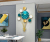 CIRCLEPATTERN Golden Blue Floral Harvest Creative Art Modern Design Wall Clock for Home or Office Decorations - Divine Inspiration Styles