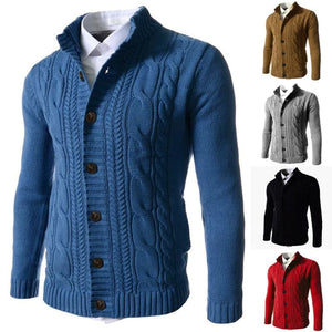 MOONBIFFY Design Collection Men's Fashion Cable Style Cardigan Sweater Jacket - Divine Inspiration Styles