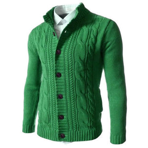 MOONBIFFY Design Collection Men's Fashion Cable Style Cardigan Sweater Jacket - Divine Inspiration Styles