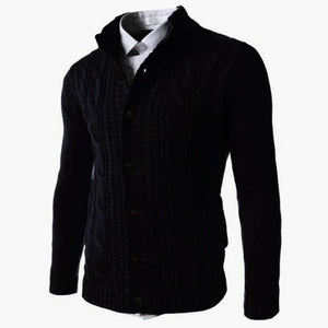 MOONBIFFY Design Collection Men's Fashion Cable Style Cardigan Sweater Jacket - Divine Inspiration Styles