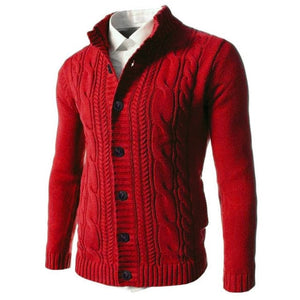 MOONBIFFY Design Collection Men's Fashion Cable Style Cardigan Sweater Jacket - Divine Inspiration Styles