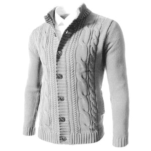 MOONBIFFY Design Collection Men's Fashion Cable Style Cardigan Sweater Jacket - Divine Inspiration Styles