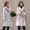MONA Design Women's Fine Fashion Elegant Faux Fur Cashmere Lapel Coat Jacket - Divine Inspiration Styles