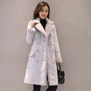 MONA Design Women's Fine Fashion Elegant Faux Fur Cashmere Lapel Coat Jacket - Divine Inspiration Styles