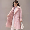 MONA Design Women's Fine Fashion Elegant Faux Fur Cashmere Lapel Coat Jacket - Divine Inspiration Styles