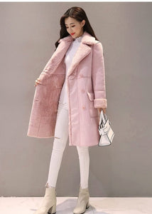 MONA Design Women's Fine Fashion Elegant Faux Fur Cashmere Lapel Coat Jacket - Divine Inspiration Styles