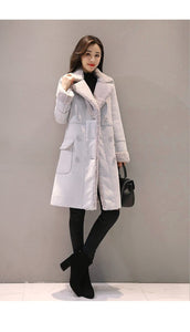 MONA Design Women's Fine Fashion Elegant Faux Fur Cashmere Lapel Coat Jacket - Divine Inspiration Styles