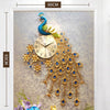 SCHTECH Golden Blue Peacock Nordic Modern Design Wall Clock for Home Decorations - Divine Inspiration Styles