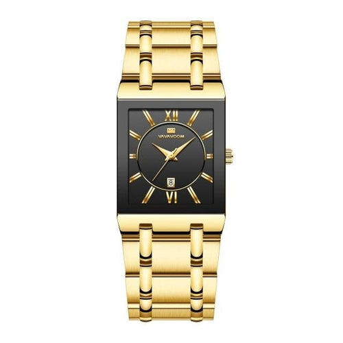 VAVAVOOM Men's Luxury Fashion Golden Stainless Steel Premium Quality Quartz Watch - Divine Inspiration Styles