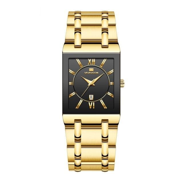 VAVAVOOM Men's Luxury Fashion Golden Stainless Steel Premium Quality Quartz Watch - Divine Inspiration Styles