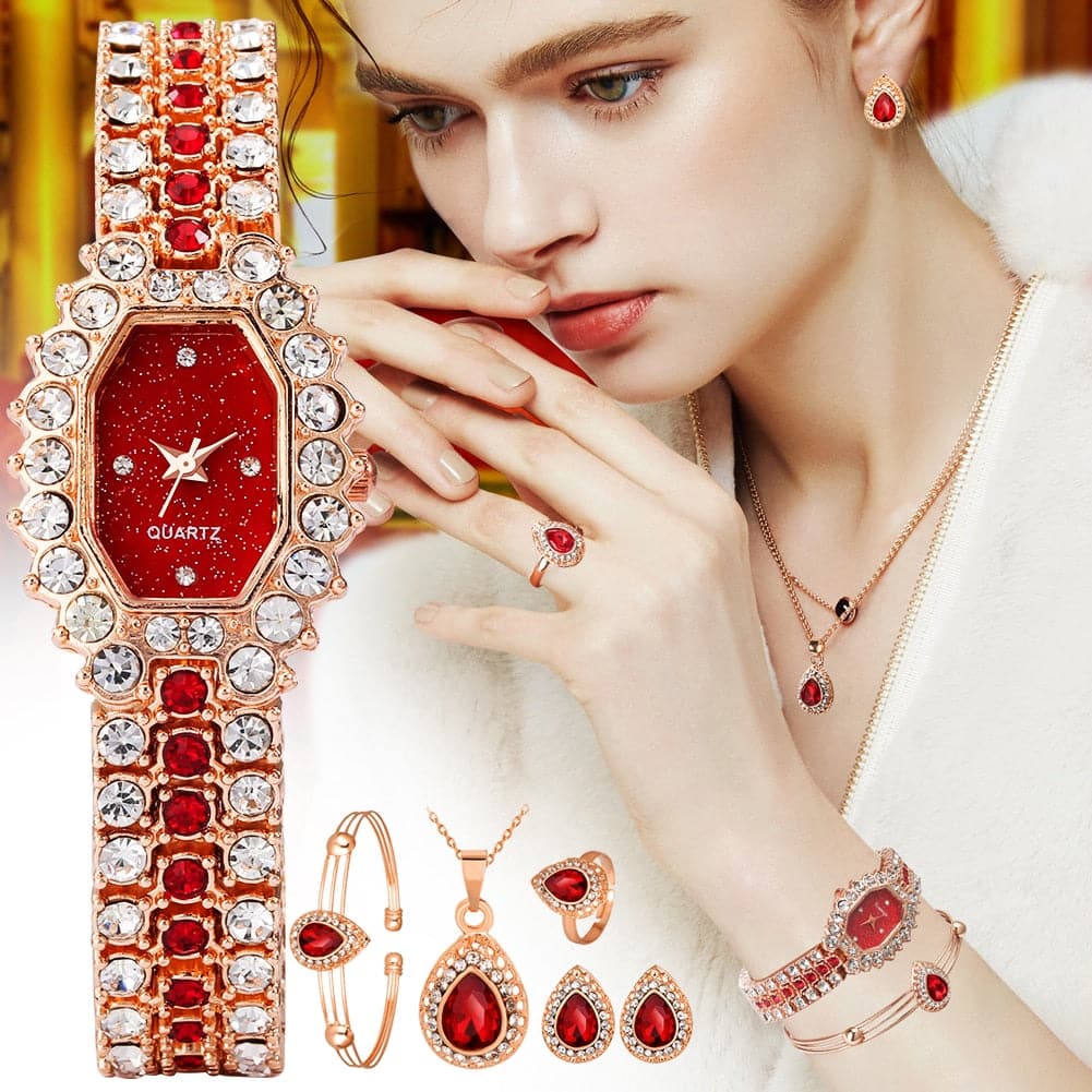 KW Women's Fine Fashion Premium Quality Luxury Style 4PCS Jewelry Watch Gift Set - Divine Inspiration Styles