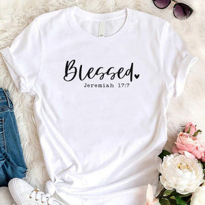 BLESSED Jeremiah 17:7 Women's Fashion Premium Quality Christian Faith T-Shirt - Divine Inspiration Styles