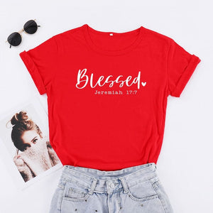 BLESSED Jeremiah 17:7 Women's Fashion Premium Quality Christian Faith T-Shirt - Divine Inspiration Styles