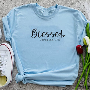 BLESSED Jeremiah 17:7 Women's Fashion Premium Quality Christian Faith T-Shirt - Divine Inspiration Styles