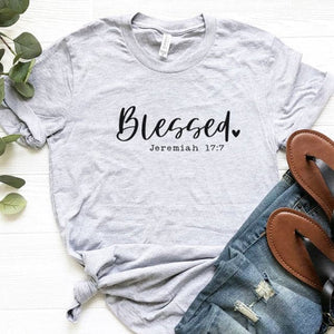 BLESSED Jeremiah 17:7 Women's Fashion Premium Quality Christian Faith T-Shirt - Divine Inspiration Styles