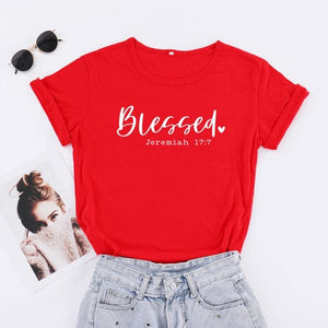 BLESSED Jeremiah 17:7 Women's Fashion Premium Quality Christian Faith T-Shirt - Divine Inspiration Styles
