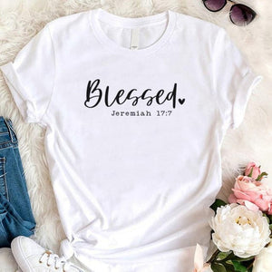 BLESSED Jeremiah 17:7 Women's Fashion Premium Quality Christian Faith T-Shirt - Divine Inspiration Styles