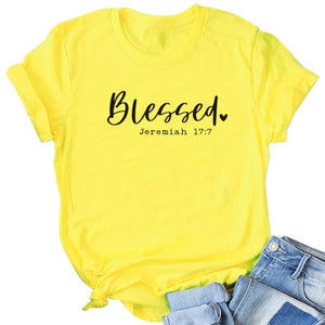 BLESSED Jeremiah 17:7 Women's Fashion Premium Quality Christian Faith T-Shirt - Divine Inspiration Styles