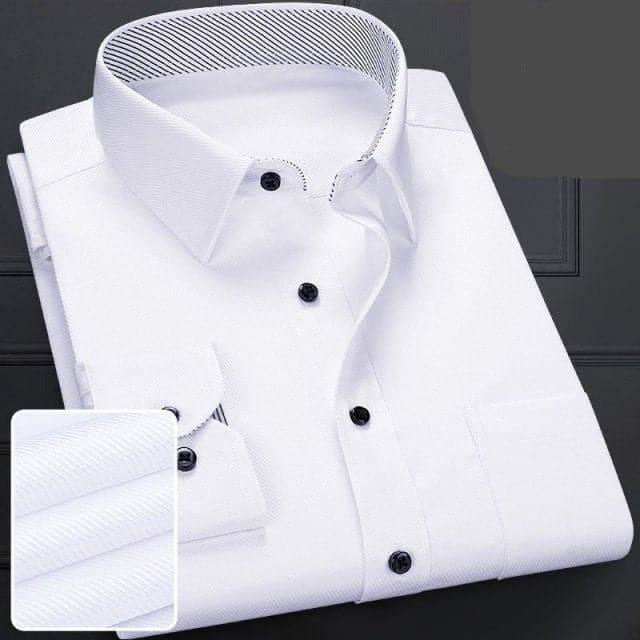 STANDFORD Design Men's Fashion Premium Quality Long Sleeves Business Dress Shirt SF4 White/Black Stripes/Black / M STANDFORD Design Men's Fashion Premium Quality Long Sleeves Business Dress Shirt SF4 White/Black Stripes/Black / M