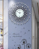 PEBBLEWATER Diamond Art Design Elegant Luxury Style Silver Floral Star Wall Clock for Home or Office Decorations - Divine Inspiration Styles