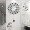STARLIGHT Golden Blue & Silver Floral Star Creative Art Modern Design Wall Clock for Home Decorations - Divine Inspiration Styles