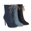BRIANNA Design Women's Stylish Elegant Fashion Denim Zipper Design Boot Shoes - Divine Inspiration Styles