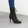 BRIANNA Design Women's Stylish Elegant Fashion Denim Zipper Design Boot Shoes - Divine Inspiration Styles