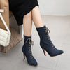 BRIANNA Design Women's Stylish Elegant Fashion Denim Zipper Design Boot Shoes - Divine Inspiration Styles