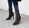BRIANNA Design Women's Stylish Elegant Fashion Denim Zipper Design Boot Shoes - Divine Inspiration Styles
