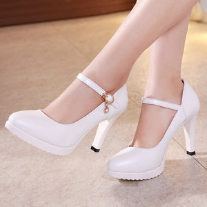 CABRINA Design Women's Stylish Elegant Fashion Buckle Design Pumps Dress Shoes - Divine Inspiration Styles