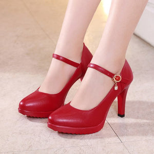 CABRINA Design Women's Stylish Elegant Fashion Buckle Design Pumps Dress Shoes - Divine Inspiration Styles