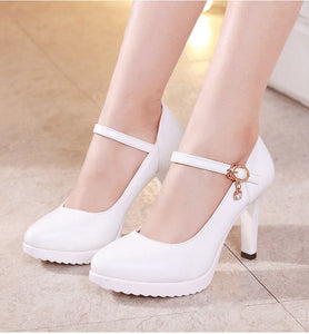 CABRINA Design Women's Stylish Elegant Fashion Buckle Design Pumps Dress Shoes - Divine Inspiration Styles