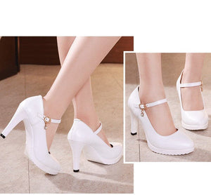 CABRINA Design Women's Stylish Elegant Fashion Buckle Design Pumps Dress Shoes - Divine Inspiration Styles