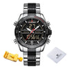 NAVIFORCE Men's Luxury Fine Fashion Premium Top Quality Analog & Digital Dial Stainless Steel Watch - Divine Inspiration Styles