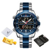NAVIFORCE Men's Luxury Fine Fashion Premium Top Quality Analog & Digital Dial Stainless Steel Watch - Divine Inspiration Styles