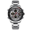NAVIFORCE Men's Luxury Fine Fashion Premium Top Quality Triple Dial Multifunction Stainless Steel Watch - Divine Inspiration Styles