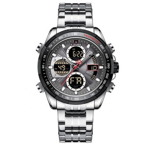 NAVIFORCE Men's Luxury Fine Fashion Premium Top Quality Triple Dial Multifunction Stainless Steel Watch - Divine Inspiration Styles