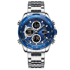 NAVIFORCE Men's Luxury Fine Fashion Premium Top Quality Triple Dial Multifunction Stainless Steel Watch - Divine Inspiration Styles
