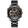 NAVIFORCE Men's Luxury Fine Fashion Premium Top Quality Triple Dial Multifunction Stainless Steel Watch - Divine Inspiration Styles