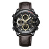 NAVIFORCE Men's Luxury Fine Fashion Premium Top Quality Triple Dial Multifunction Stainless Steel Watch - Divine Inspiration Styles